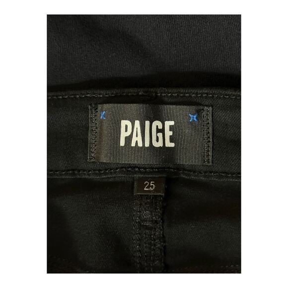 PAIGE Jolie Cargo midrise Straight Leg pants black size 25 - Picture 6 of 6